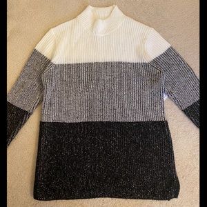 Calvin Klein Color-Block Mock Neck Sweater